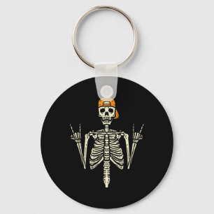 Rocker Skeleton Cap Skater Cool Halloween Punk Roc Key Ring