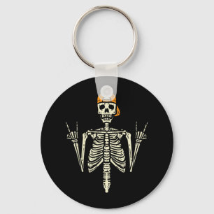 Rocker Skeleton Cap Skater Cool Halloween Punk Roc Key Ring