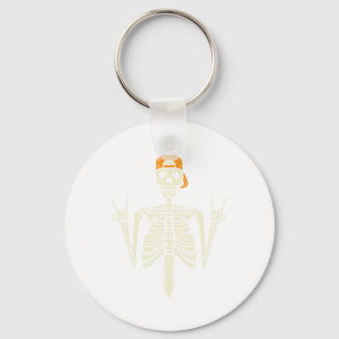 Rocker Skeleton Cap Skater Cool Halloween Punk Roc Key Ring