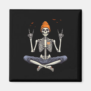 Rocker Skeleton Cap Skater Cool Halloween Punk Roc Magnet