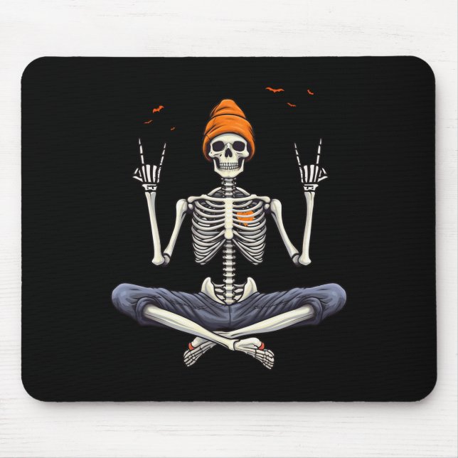 Rocker Skeleton Cap Skater Cool Halloween Punk Roc Mouse Mat (Front)