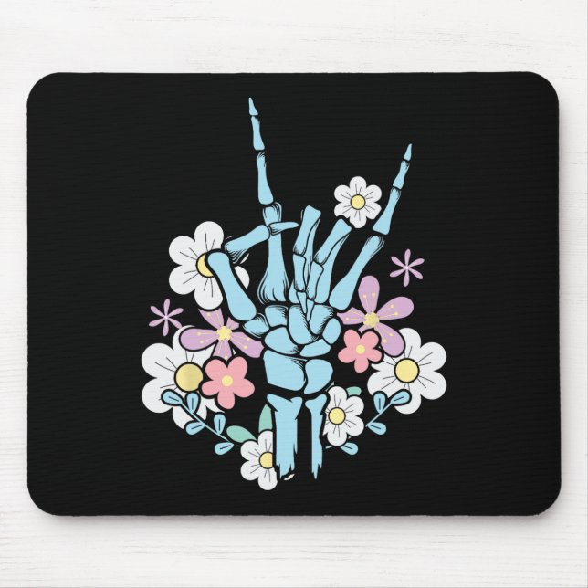 Rocker Skeleton Cap Skater Cool Halloween Punk Roc Mouse Mat (Front)
