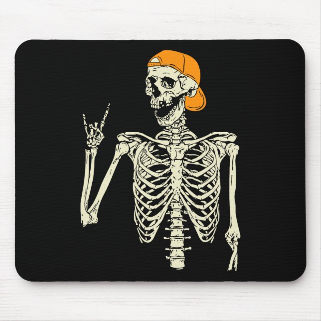 Rocker Skeleton Cap Skater Cool Halloween Punk Roc Mouse Mat (Front)