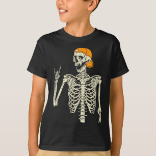 Rocker Skeleton Cap Skater Cool Halloween Punk Roc T-Shirt