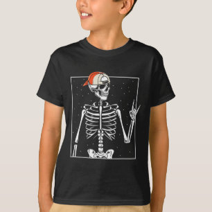 Rocker Skeleton Cap Skater Cool Halloween Punk T-Shirt