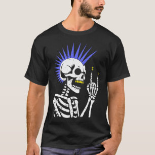 Rocker Skeleton Cap Skater Cool Halloween Punk T-Shirt