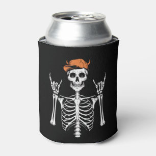 Rocker Skeleton Cap Skater Rock Halloween Vibes Can Cooler