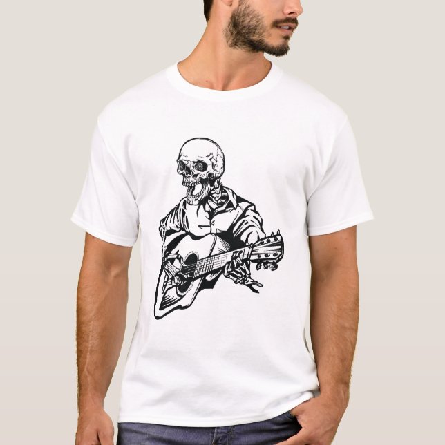 Rocker Skeleton Guitar T-Shirt (Front)
