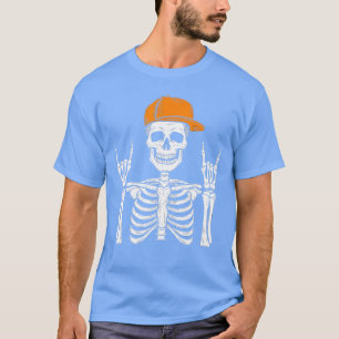 Rocker Skeleton Halloween Punk Rock Gifts For Men  T-Shirt