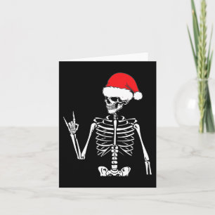 Rocker Skeleton Hand Rock On Costume Fun Christmas Card