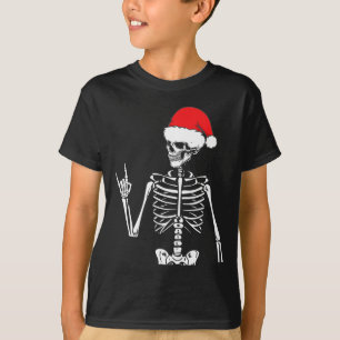 Rocker Skeleton Hand Rock On Costume Fun Christmas T-Shirt