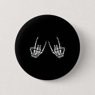 Rocker Skeleton Hand Rock On Costume Fun Halloween 6 Cm Round Badge
