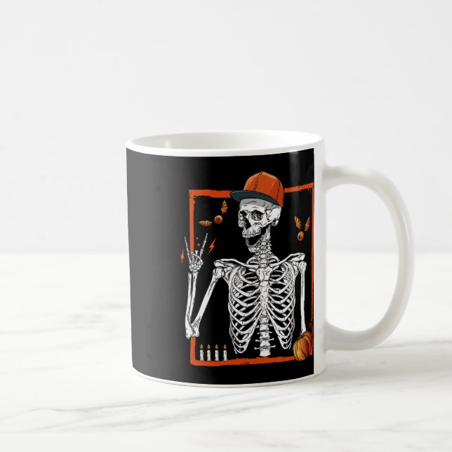 Rocker Skeleton Hand Rock On Costume Fun Halloween Coffee Mug (Right)