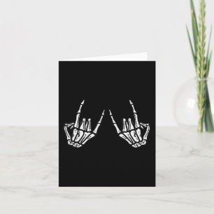 Rocker Skeleton Hand Rock On Costume Funny Hallowe Card