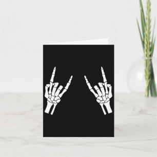 Rocker Skeleton Hand Rock On Costume Funny Hallowe Card