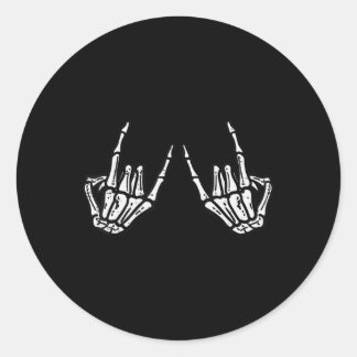 Rocker Skeleton Hand Rock On Costume Funny Hallowe Classic Round Sticker