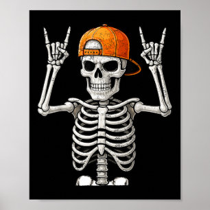 Rocker Skeleton Hand Rock On Costume Funny Hallowe Poster