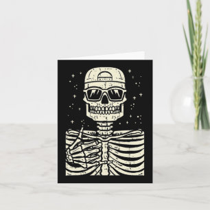 Rocker Skeleton Rock Cool Goth Halloween Men Boys Card