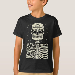 Rocker Skeleton Rock Cool Goth Halloween Men Boys T-Shirt