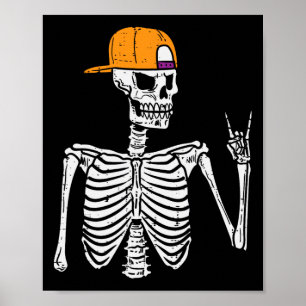 Rocker Skeleton Rock Hand Sign Halloween Costume M