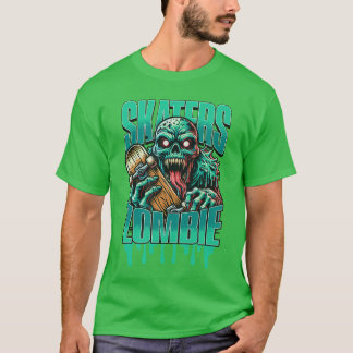 Rocker Skeleton Skaters Zombie Halloween Punk Rock T-Shirt