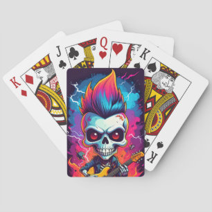 Rocker Skull with Mohawk Classic Playing Cards