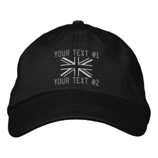 Rocker Union Jack Flag England Swag Embroidery Embroidered Hat