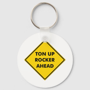Rockers Caution Sign Key Ring