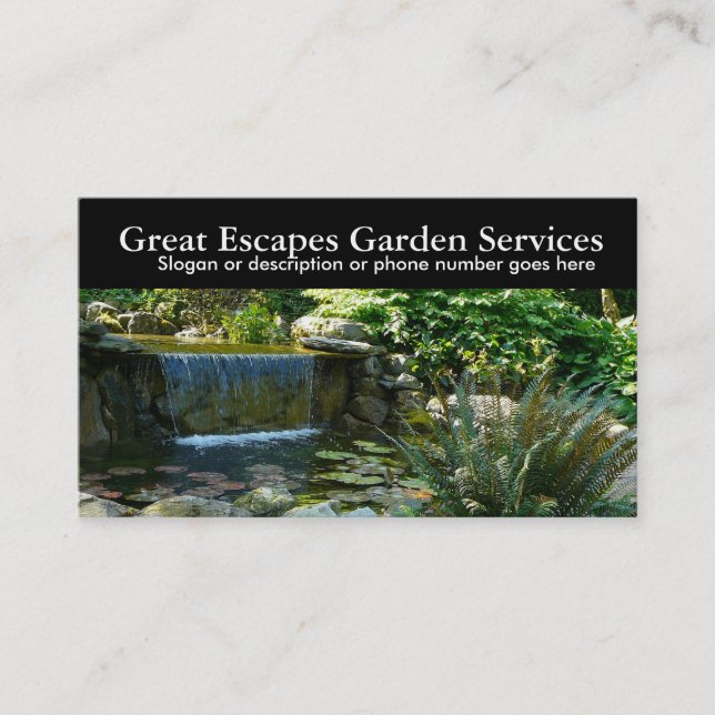 Rockery Water Gardening Landscaper Business Business Card (Front)