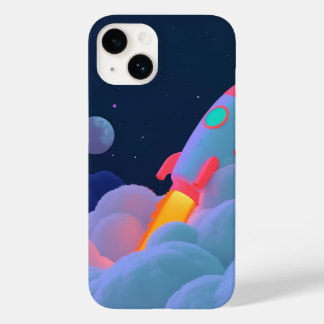 rocket above the clouds Case-Mate iPhone 14 case