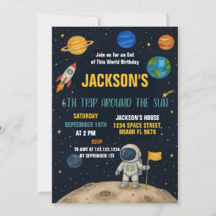 Rocket Adventure Birthday Invitation