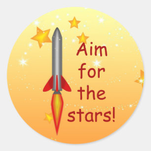 Rocket Aim for the Stars Teacher Grading Stickers