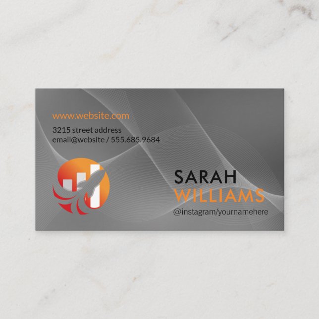 Rocket Bar Graph Chart | Finance Business Card (Front)