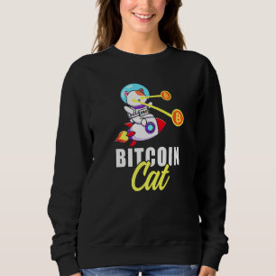 Rocket Bitcoin Cat Laser Eyes Coins Cryptocurrency Sweatshirt