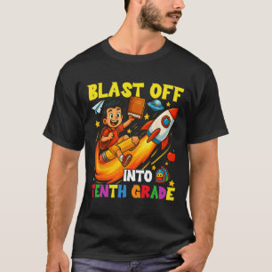 Rocket Blast Off Into Sophomore Funny Back To Scho T-Shirt
