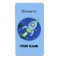 Rocket blue green Bookplate Label