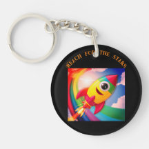 Rocket Circle Single-sided Acrylic Keychain