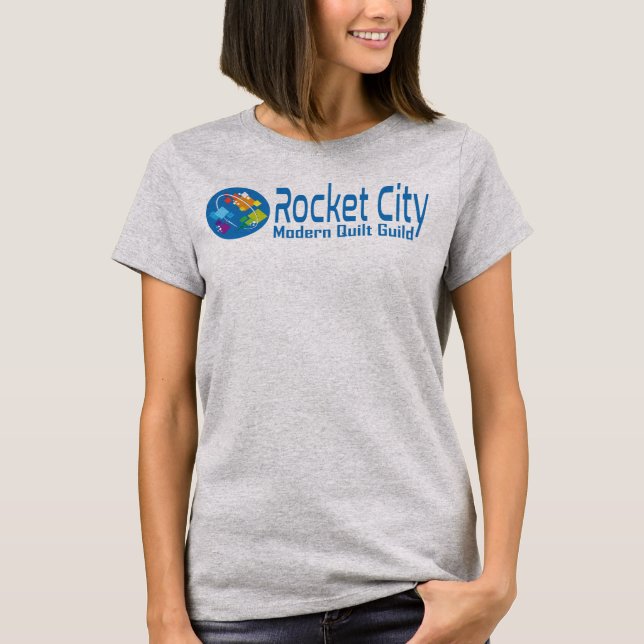 Rocket City Modern Quilt Guild Logo Tee with Back (Front)