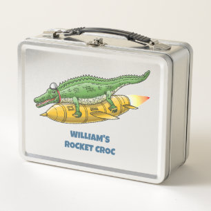 Rocket Croc Metal Lunch Box