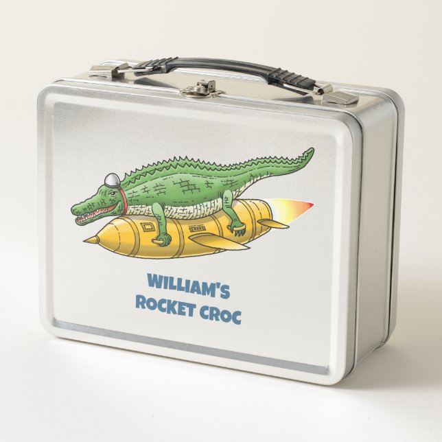 Rocket Croc Metal Lunch Box (Front)