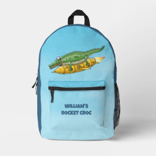 Rocket Croc Printed Backpack