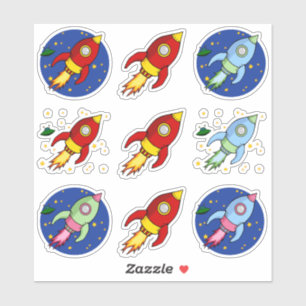 Rocket Custom-Cut Stickers