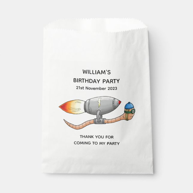 Rocket Earthworm Favour Bags (Front)