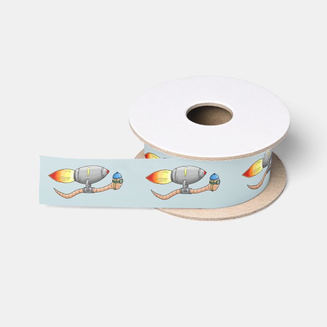 Rocket Earthworm Satin Ribbon (Spool)