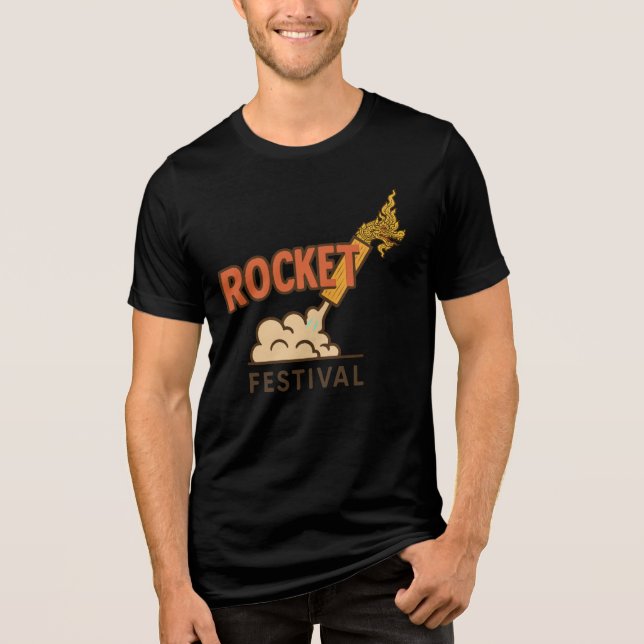 rocket festival Tri-Blend shirt (Front)