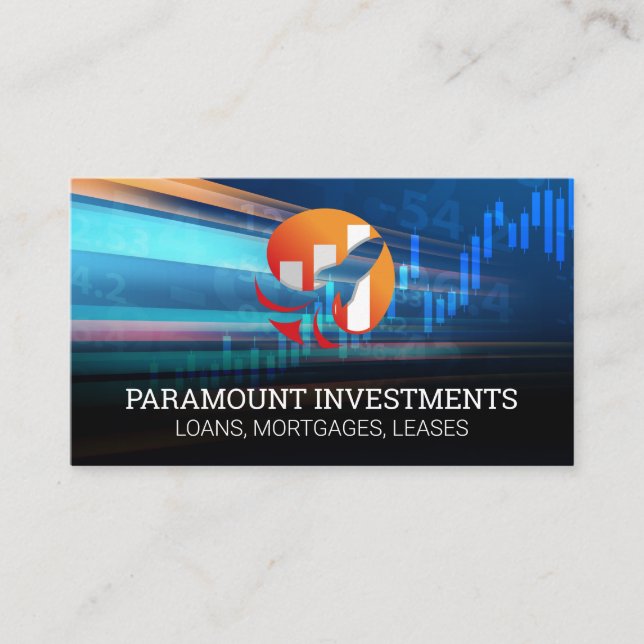 Rocket Finance Graph Logo Business Card (Front)