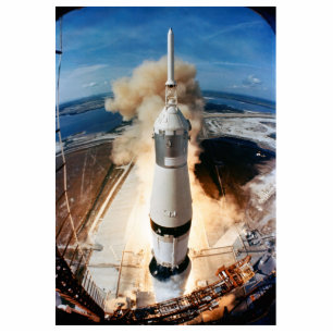 Rocket First Moon Mission Spacecraft Launch Cutout Photo Sculpture Magnet