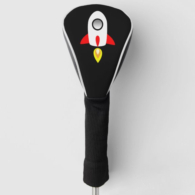 Rocket flat clipart illustration golf head cover (Front)