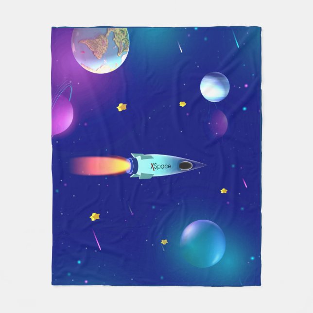 Rocket Fleece Blanket (Front)