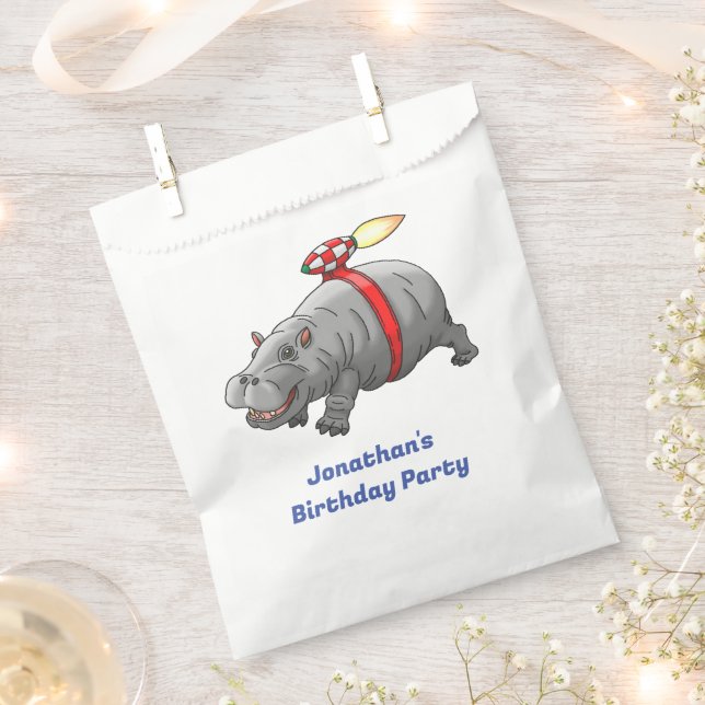 Rocket Hippo Birthday Favour Bags (Clipped)